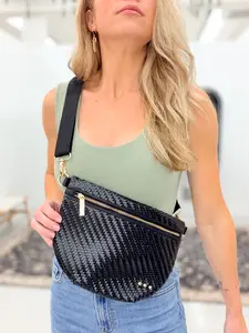 The Westlyn Diagonal Woven Bag Black