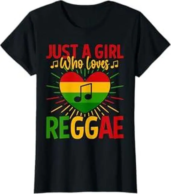 Cool Reggae For Girls Women Rasta Jamaican Music Rastafari T-Shirt
