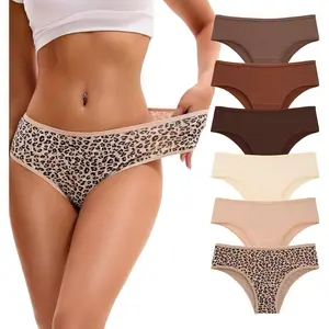 Women's Underwear Cheeky Hipster Panties Breathable Cotton Panty 6-Pack