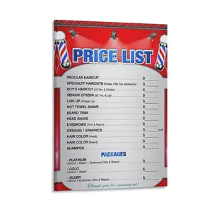 Barber Shop Price List Poster Barber Service Menu Wall Art Hair Stylist Aesthetics Poster Decor Print