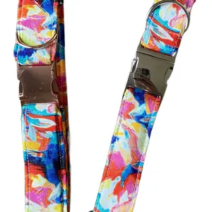 Adjustable Kaleidoscope Dog Collar with Quick Release Buckle