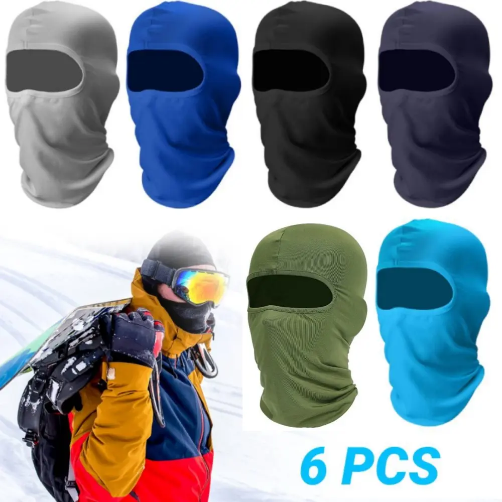 6pcs Tactical Windproof Full Face Balaclava Masks - Year-Round Outdoor Sports Cover for Motorcycle Riding, Fishing - Holiday & Birthday Thank You Gift