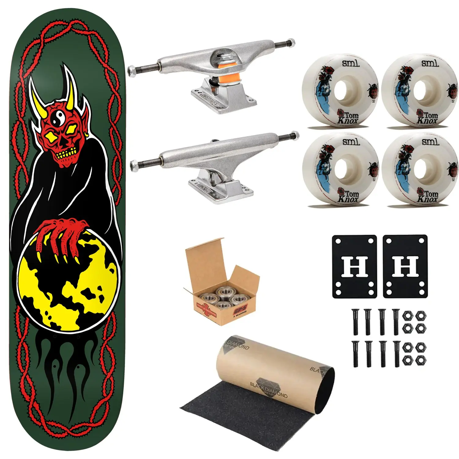 Baker Premium Complete Skateboard T-Funk World Control 8.75" Ft. Independent/Sml