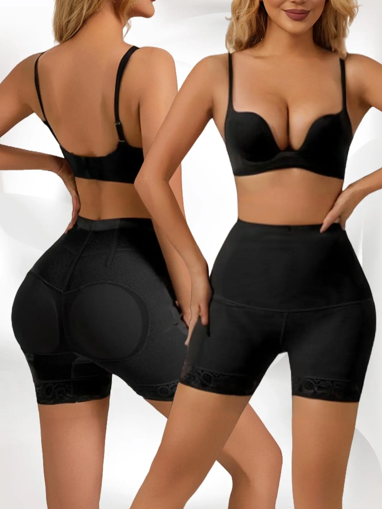 Removable Padded Butt Lifter Shapewear Shorts High Waist Tummy Control Hip Enhancer Underwear