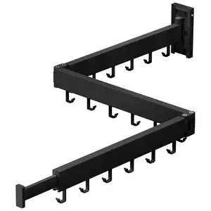 Wall Mounted Clothes Airer Clothes Airer Clothes for Laundry Space Saving Clothes Rack Retractable Dryer Rack for Laundry Foldable (3 Pin) Sandy Coating 3z-b01