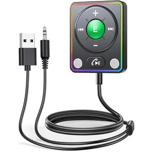 Upgrade  5.4 AUX  Adapter,Dual Mic Noise Cancellation,Plug&Play, Aux Receiver with  Attraction,stereoAudio for Hands-Free Call for / Speaker/Headphone