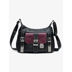 Fashion Colorblock Casual Crossbody Bag! Women’s High-Quality PU Leather Daily Commute Bag