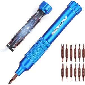 24-in-1 Mini Screwdriver Set, Bit EDC Pen Screwdriver Set Manual Repair Tool Kit for, Electronics, Watches, Phones, Laptops, Cameras (Blue)