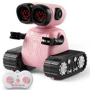 Sgile Remote Control Robot Toys with Music, LED Emojis Eyes, Auto-Demonstration, RC Rechargeable Emo Robot for Kids 3-7 Years Old, Gift