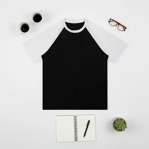 Contrast Raglan Sleeve Mesh T-Shirt