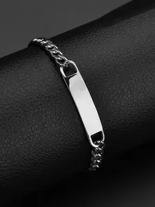 Personalized Stainless Steel Wrist Cuban Chain Bracelet, Durable Interlocking Links, Unisex Jewelry Gift, Casual Hip-Hop Style, Street Trend Accessory