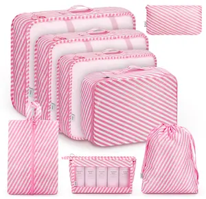 Mossio 8 Set Packing Cubes with Shoe Bag - Travel Luggage Organizer for Suitcase Clothes Storage Bag