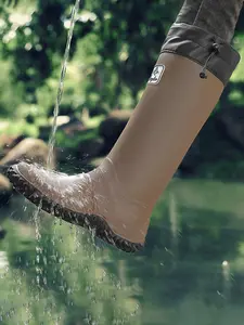 Unisex Anti-Slip Comfortable Long Rain Boots, Fashion Durable Design for All Seasons, Outdoor Activities, Multiple Colors Available, Waterproof Wellington Boots