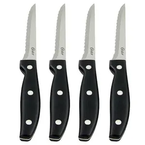 Oster Granger 4.5" Stainless Steel Steak Knife Set 4-Pack - Black