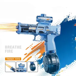 Summer Pool Beach Party LED Electric Automatic Toy Water Gun with Light Effect, Safe Outdoor Toy for Adults and Kids, Rechargeable Lithium Battery