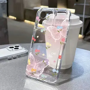 Butterfly Clear Case For iPhone 17 Cases iPhone 11 15 12 13 14 16 17 Pro Max Air 16e X XR XS Max 15 Soft Transparent Funda Cover