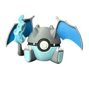 Mega Charizard - Inspired 3D Printed Poke Ball Collectible