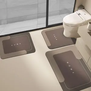 Bathroom Decorative Mat Set, 3 Counts/set Non-slip Bathroom Floor Mat, Water Absorbent Bathmat, Bathroom Decor, Home Decor, Bathroom Accessories, Homedecor, Soft Bathroom Mat, Bathroom Rug Set