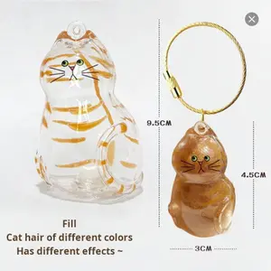 6PCS Cat Fur Collection Capsule, Cat Fur Memory Charm, Which Can Be Used as a Keychain or a Pendant and Carried Around With You. pet lover Jewellery