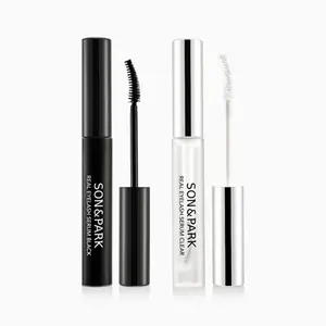 [SON&PARK] SON&PARK Eyelash Serum for Eyelash Growth and Thickness, Black, Biotin Lash Boost for Lash and Brow (Large capacity 0.52 oz) / Clear + Black 2 Set