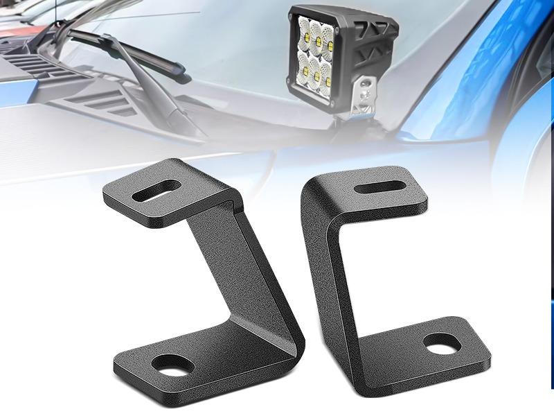 Nilight Ditch Light Bracket Hood Mount Brackets for Front A-Pillar Auxiliary Offroad LED Pod Lights Work Lighting on F150 Raptor 2017-2023 F-150 2015-2023