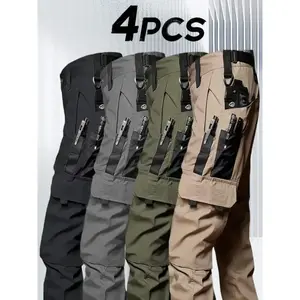 4 Pack Tactical Pants for Men Stretch, Ripstop Work Pants for Men, Lightweight Hiking Cargo Pants, Outdoor Apparel, Suitable for Outdoor Sports,, Camping And Construction Personnel, Gift for Summer-SOVTEMP