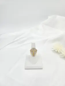 Men ring with 14K gold plated zirconia stone.