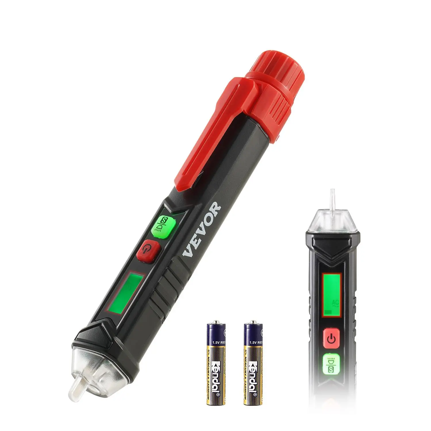 【summerfinds】VEVOR Non-Contact Voltage Tester Pen, High and Low Adjustable Sensitivity, Dual Range AC 12V-1000V/48V-1000V Live & Null Wire Tester, Dual Alarm System, CAT III 1000V Rating, Father's Day Gift [DealsForYouDays], High And Low Sensitivity