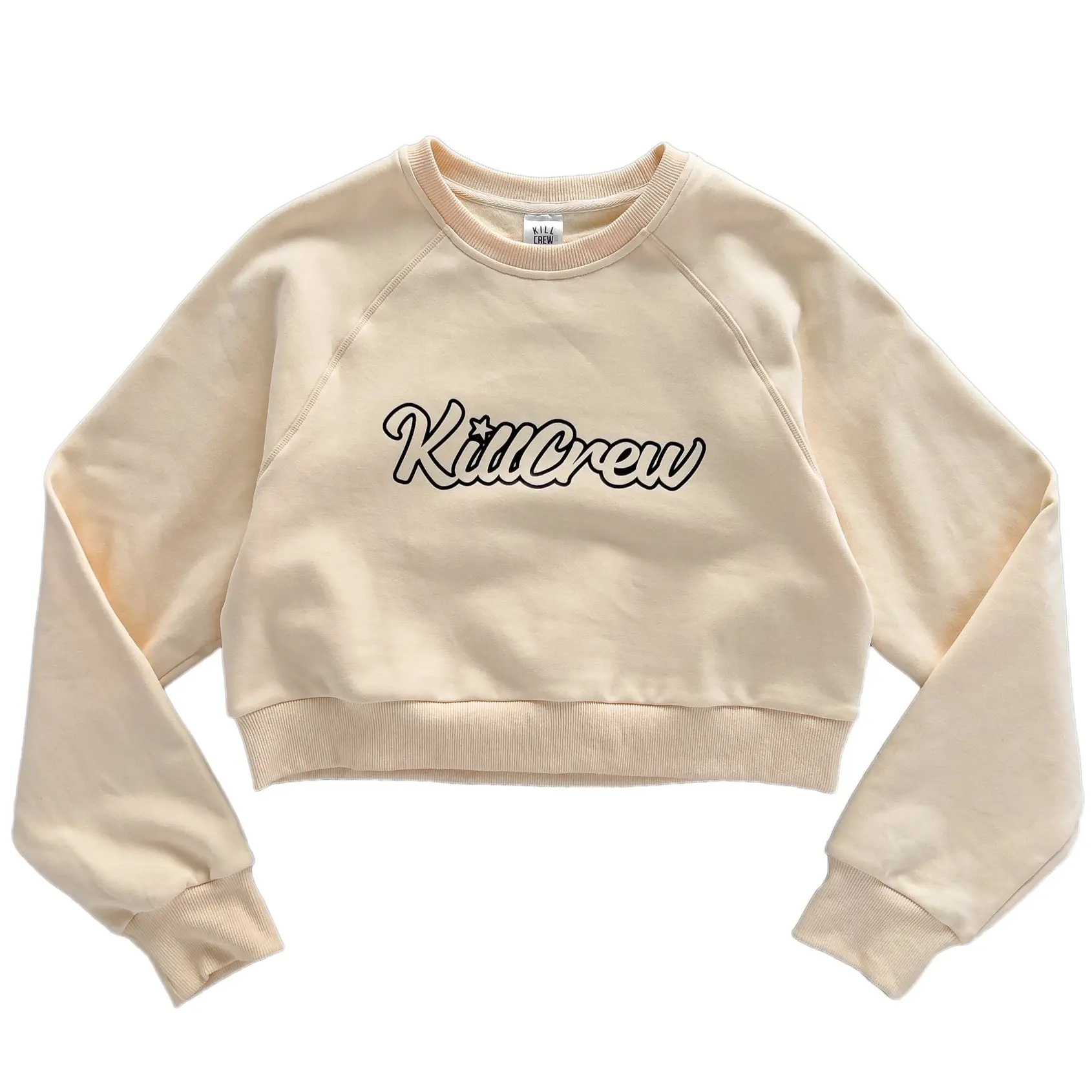 SCRIPT CREW NECK CREAM