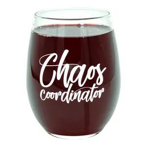 Chaos Coordinator Wine Glass Funny Sarcastic Mess Leader Novelty Cup-15 oz Funny Wine Glass Funny Sarcastic  Novelty Wine Glass White Standard