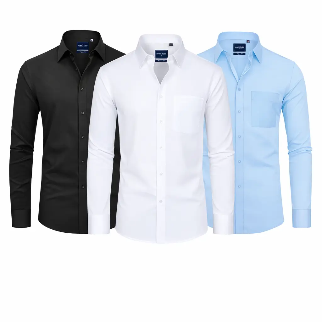 AMZPURE Menswear 3-Pack Slim Fit Long Sleeves Stain Shield Button Up Shirts for Work, Business Casual Dress Shirts, Button Up Shirt, Slimfit,back to school,back to school shopping