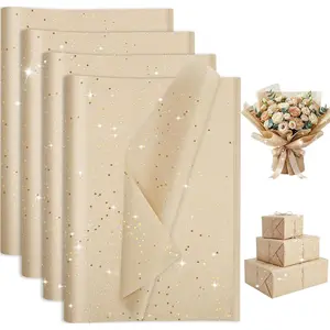 135 Sheets Glitter Tissue Paper Bulk for  Bags 20 x 14 Inch Brown Tissue Paper with  Sparkle for Mother's Day Wedding Birthday  Shower Decor Art DIY Crafts