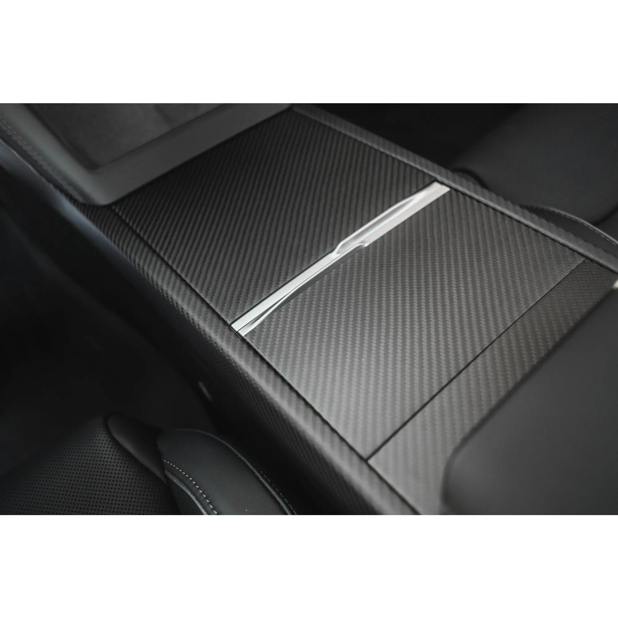 Tesla Model Y Genuine Dry Carbon Fiber Center Console Covers