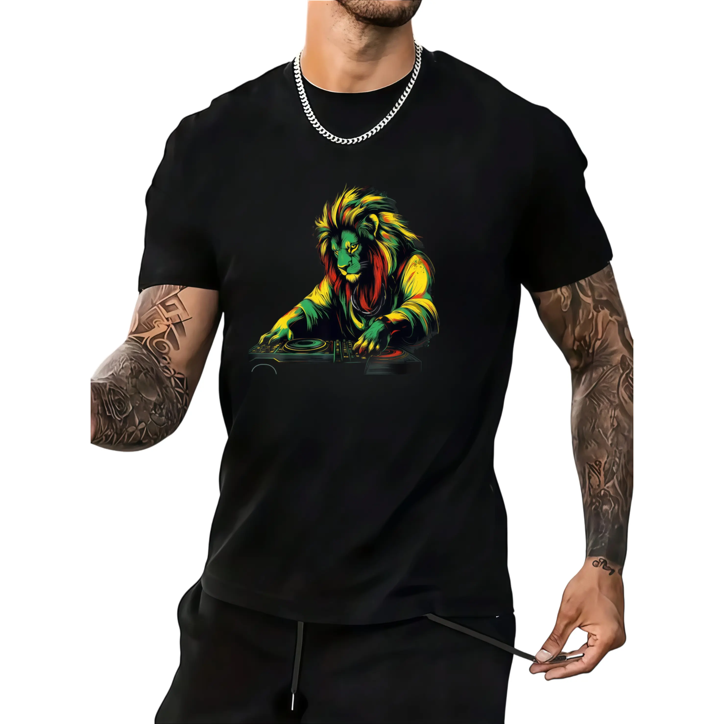 Rasta Reggae Music Headphones Rastafari Lion of Judah T-Shirt, Unisex Design for Summer 2026, Featuring Short Sleeves And Made