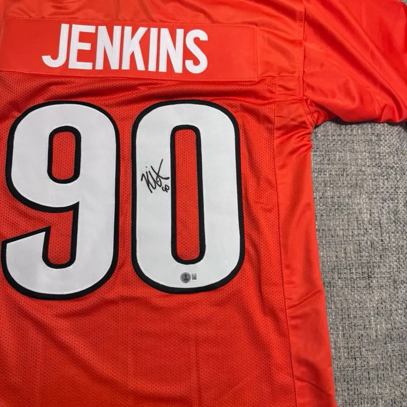 Kris Jenkins signed autograph custom jersey - Beckett coa - Cincinnati football