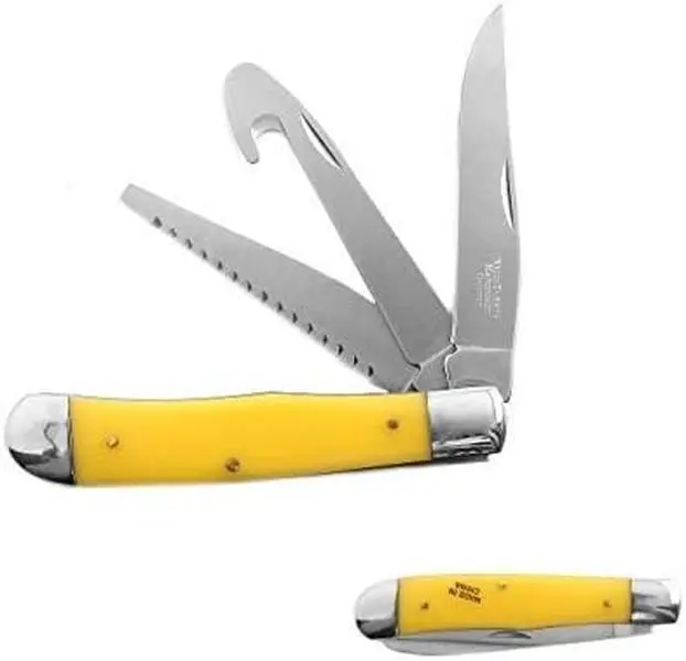 Wild Turkey Handmade 3-Blade Gentleman's Folding Outdoor Pocket Knife (WT-089Y) - 3.25" Blade, Gut Hook, Saw for Camping, Hiking EDC, Outdoor Pocket Knives, Outdoor Knives, Edc Survival Tool