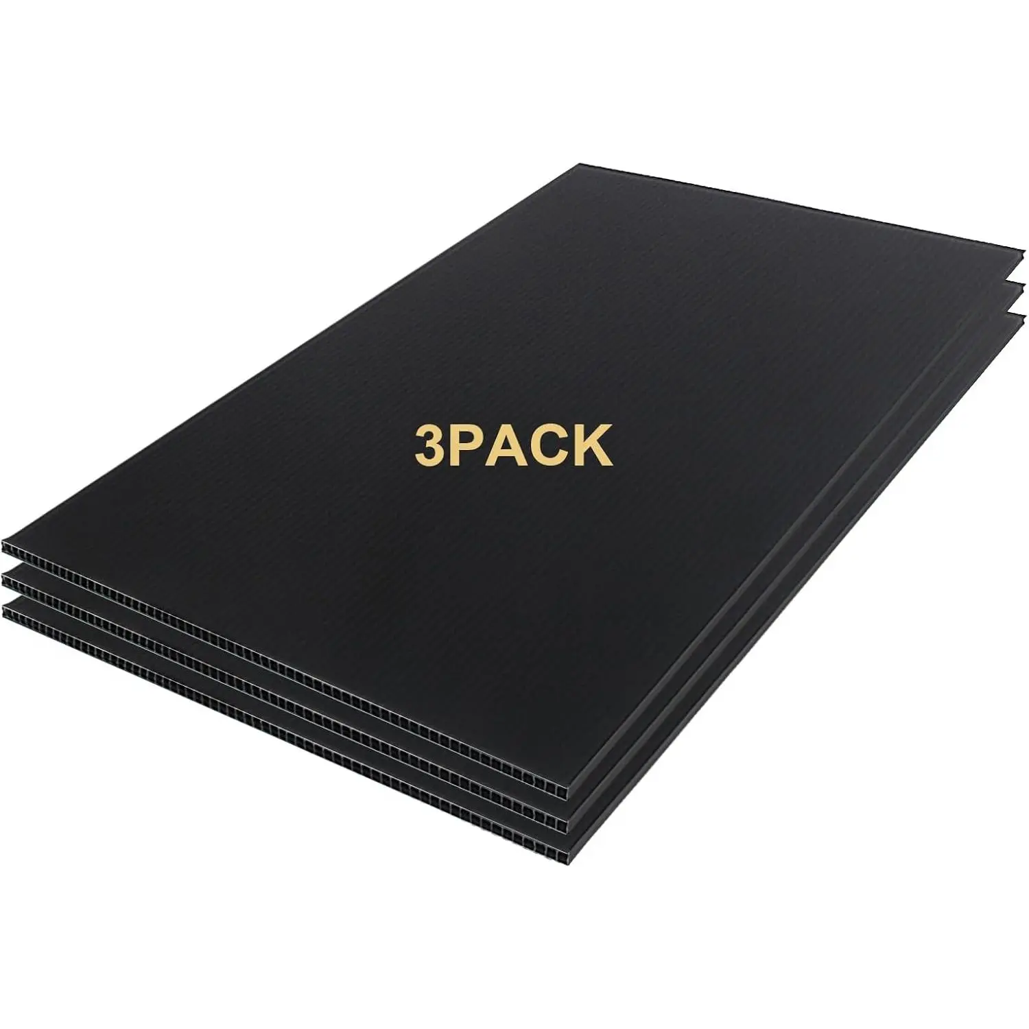 3Pack Poster Board 24x36'' Corrugated Plastic Board 3/16 Inches Thick Blank Board for School Projects,Craft,Art & Display,Black
