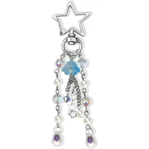 Jellyfish Keychain,Cute Y2K Car Keychains for Women Girls Jellyfish Bag Charms Purse Accessories Star Jelly Decor