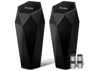 2 Pack Car Trash Can with Lid Mini Essential Car Accessories for Interior Accessories Stowing Tidying