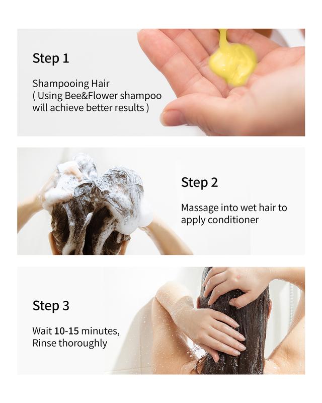 BEE&FLOWER Ginger Strengthen Hair Shampoo & Conditioner Set - 400ml + 450ml - Anti-Dandruff Formula - Hydrates & Strengthens Hair - Vegan & Cruelty-Free - Oil Control & Split End Repair