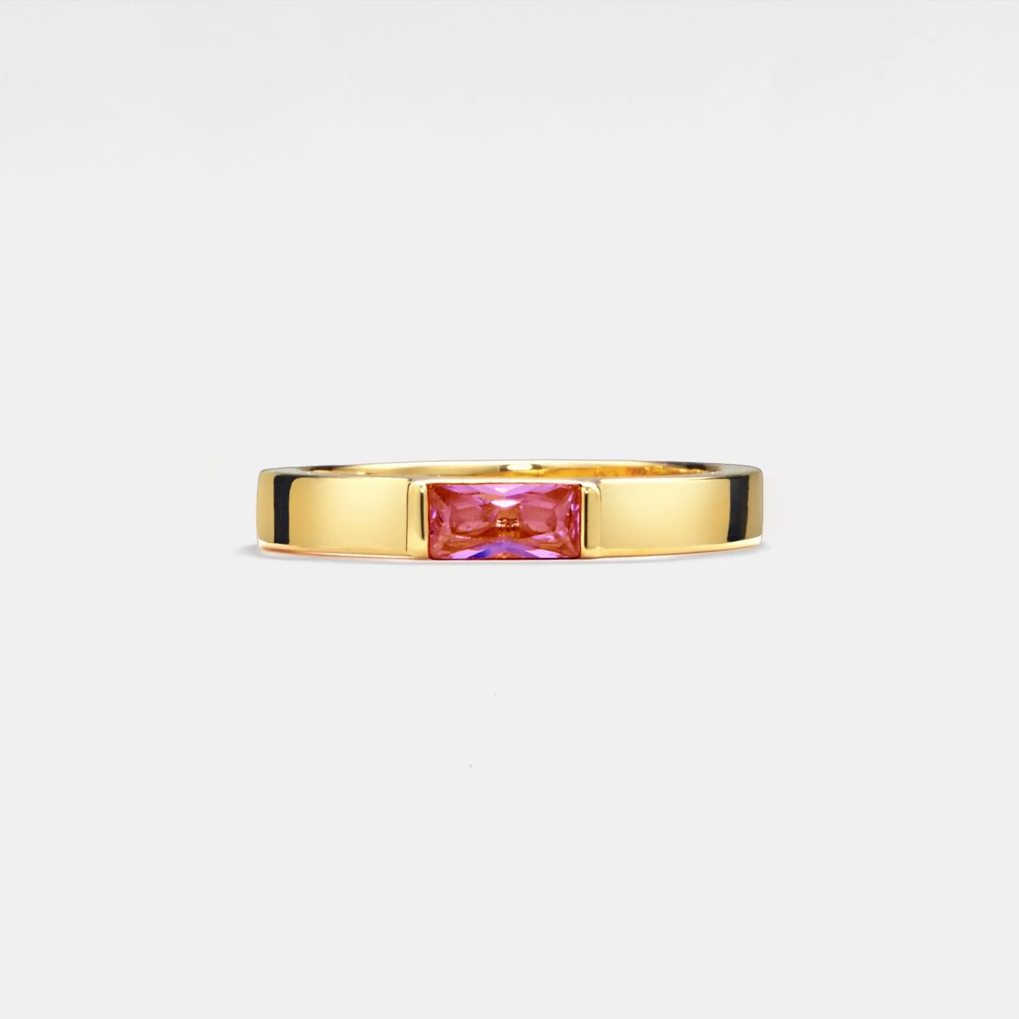 Solitaire Custom Birthstone Stacking Band Ring