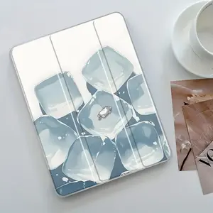 Cool Ice Cube Cat Three-Fold Stand Case for iPad,  Transparent Acrylic Hard Back, Includes Pencil Slot and Charger Port, Fits iPad 10.2inch 2019/2021, Mini, Pro, Air, Ultra-Slim and Shock-Proof Tablet Protection, Ideal for Office, School, Home