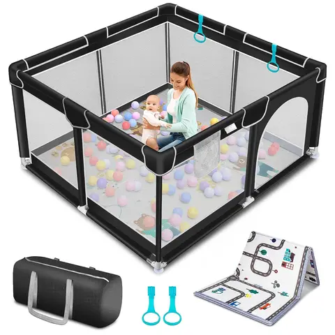 Baby Playpen, Indoor and Outdoor Playard, Play Pens for Kid Activity Center, Sturdy Safety Baby Fence with Breathable Mesh for Toddler playpen Fall Deals For You