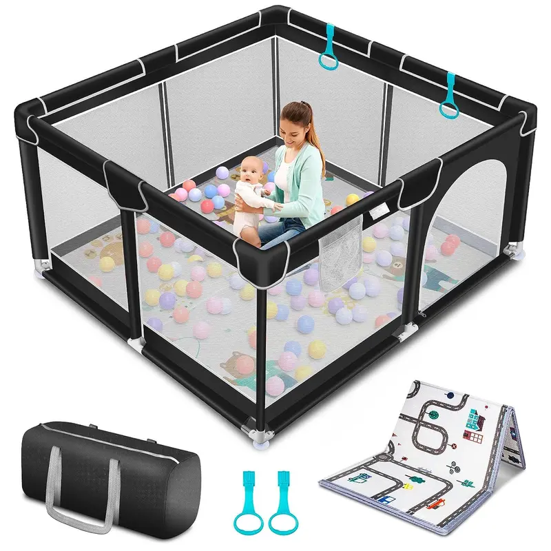 Baby Playpen, Indoor and Outdoor Playard, Play Pens for Kid Activity Center, Sturdy Safety Baby Fence with Breathable Mesh for Toddler playpen Fall Deals For You