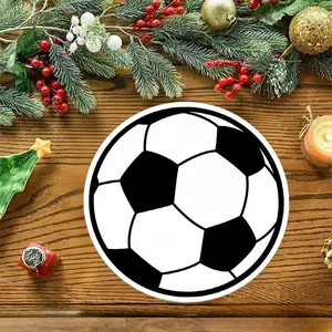 4/6 Piece Football Theme Placemats, 15x15 Inches Round, Durable Indoor Outdoor Use, Perfect for Kids Parties & Christmas Decorations