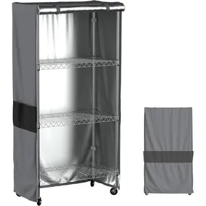 Heavy Duty Dustproof Storage Rack Covers, Outdoor Shelving Covers for Wire Shelves with Zipper, 36''Wx18''Dx72''H, Mini Greenhouse Conversion