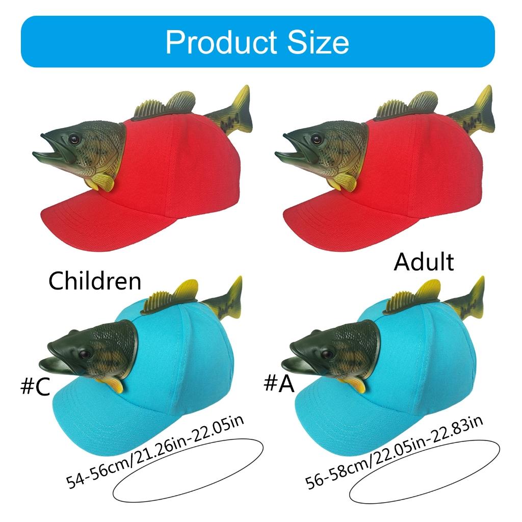 Baseball Caps for Parent Child Outdoor Activity Sun Hat 3D Fish