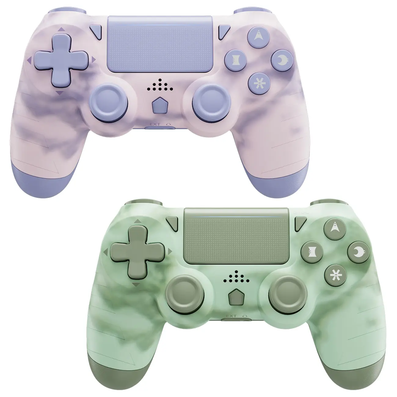 2 Pack Wireless PS4 Controller, Compatible with PS4/PC Windows/Android/iOS, with Dual Vibration//6-Axis Sensor/Motion Control/Touch Pad/3.5mm Audio Jack