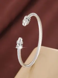 Women's Elegant Rhinestone Decorated Twist Design Cuff Bangle, Exquisite Trendy Cuff Bangle, Fashionable Jewelry for Women & Girls As Gift, Twisted Cable Bracelet