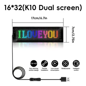 Ultra Thin Flexible LED Matrix Panel, App Controlled DIY LED Sign, Customizable Text & GIF Display, USB Powered, Bendable & Peel Stick, for Gaming Room Decor, Car Window, Party, Christmas, Compatible with Power Bank & Laptop